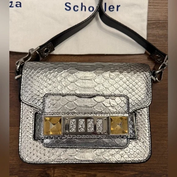 Proenza Schouler PS11 Metallic Silver Crossbody Bag in sz TINY - Picture 2 of 10